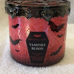 Bath & Body Works Vampire blood 3 wick candle with special glass lid